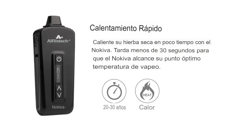 airistech nokiva vaporizador con calentamiento rapido