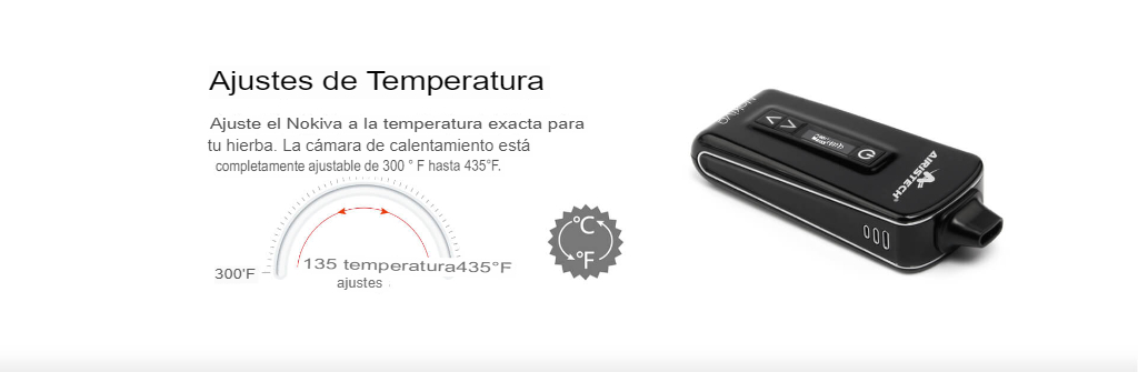 airistech nokiva vaporizador herbal con temperatura ajustable